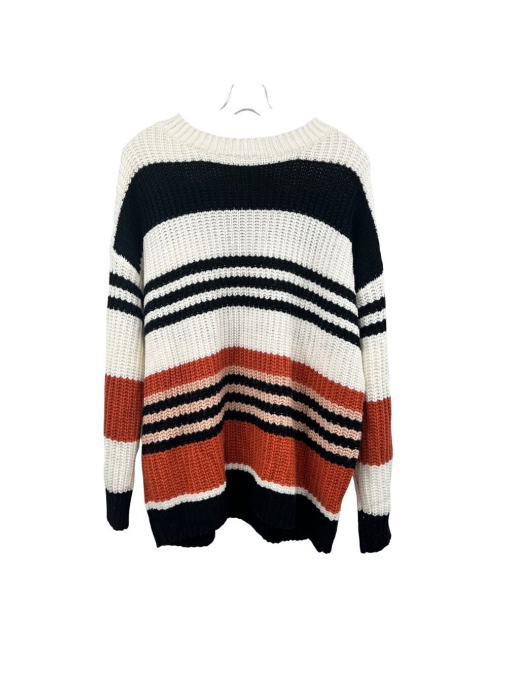 Main Strip Womens Striped Knit Sweater Long Sleeve Multicolor Size Medium